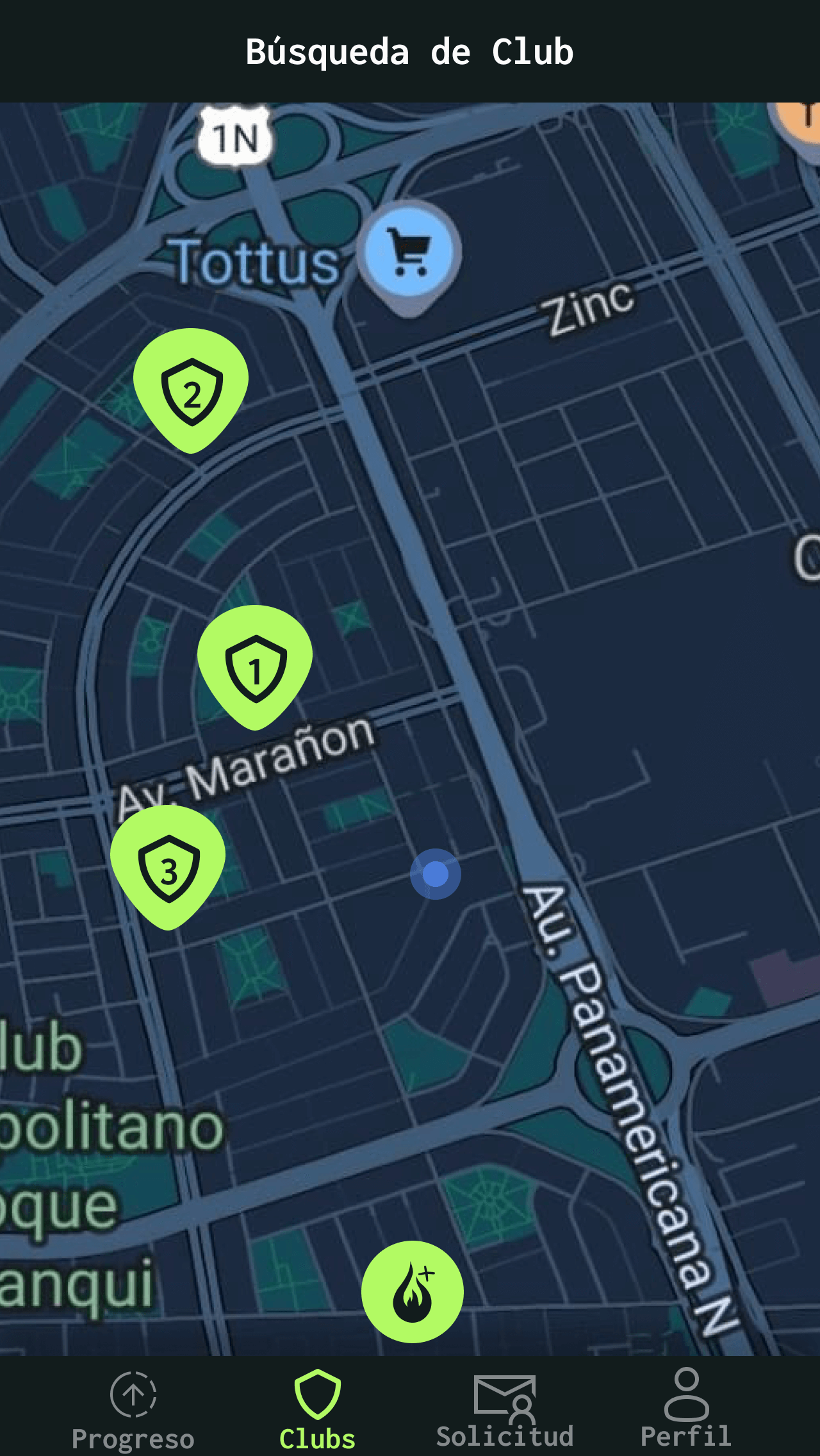 Adrenalina App - Buscar Clubes