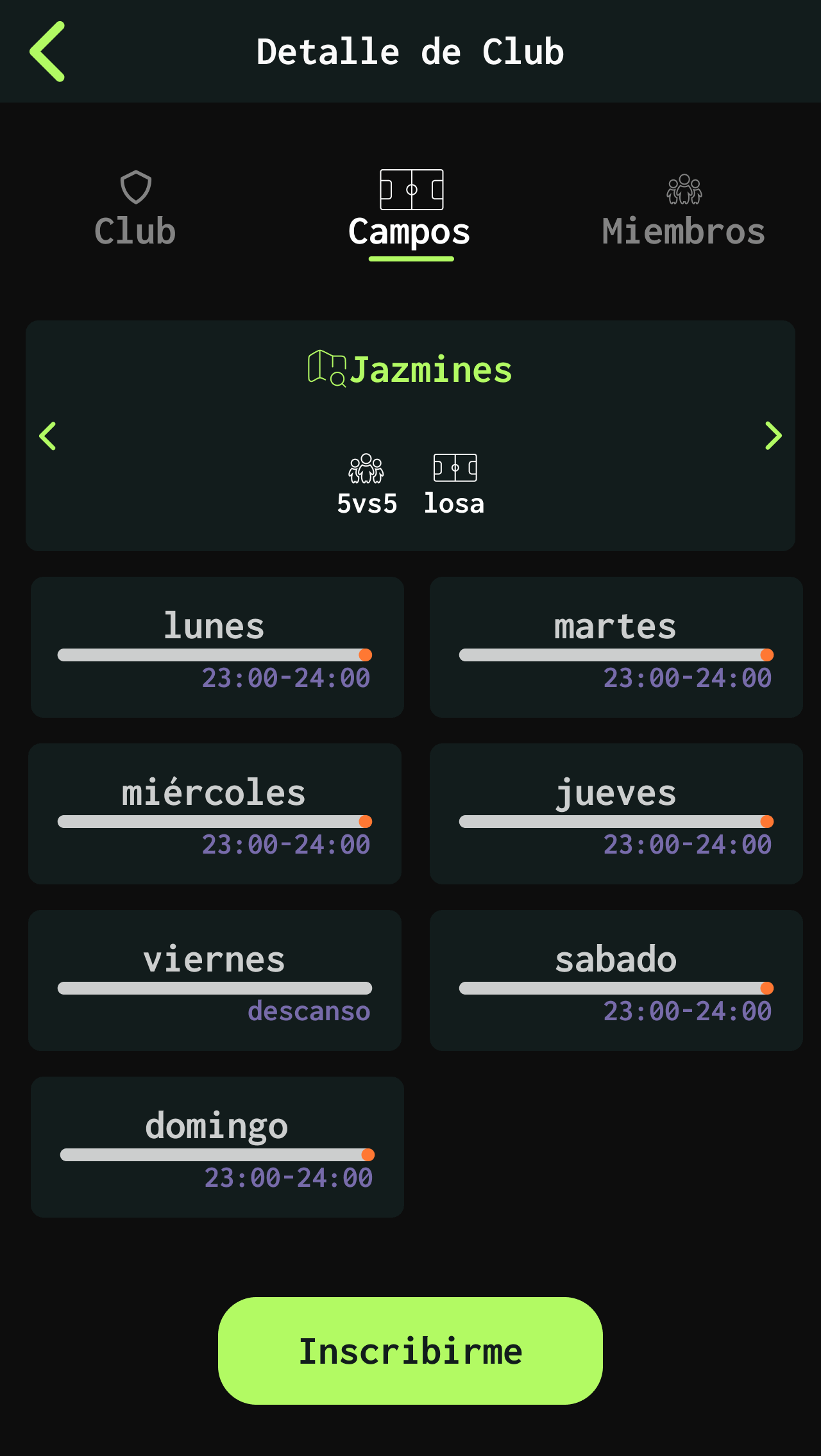 Adrenalina App - Campos del Club